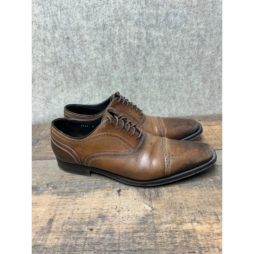 To Boot New‎ York Adam Derrick Brown Leather Brogue Cap Toe Oxford Dress Shoes 9
